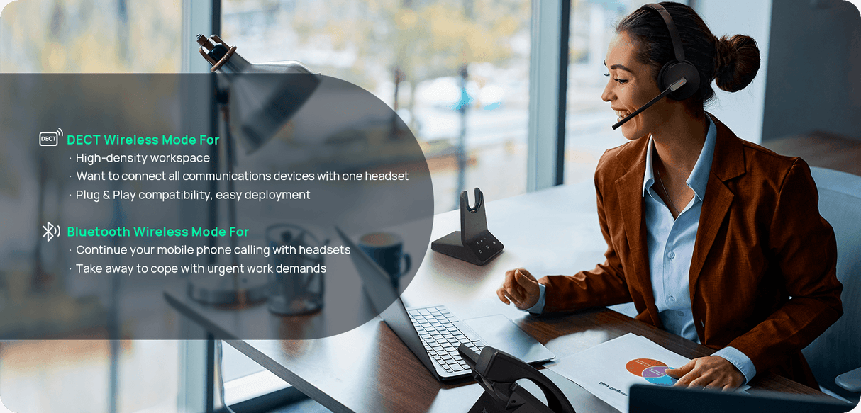 WH64 Stereo HEADSET WITH BASE STATION