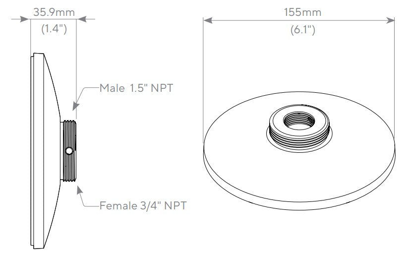 Verkada Standard Pendant Cap Mount
