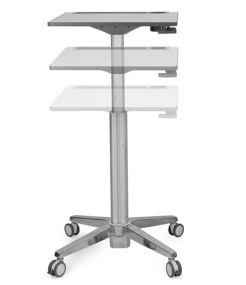 Ergotron LearnFit, 16" Travel Adjustable Standing Desk, Clear Anodized-Generation-e
