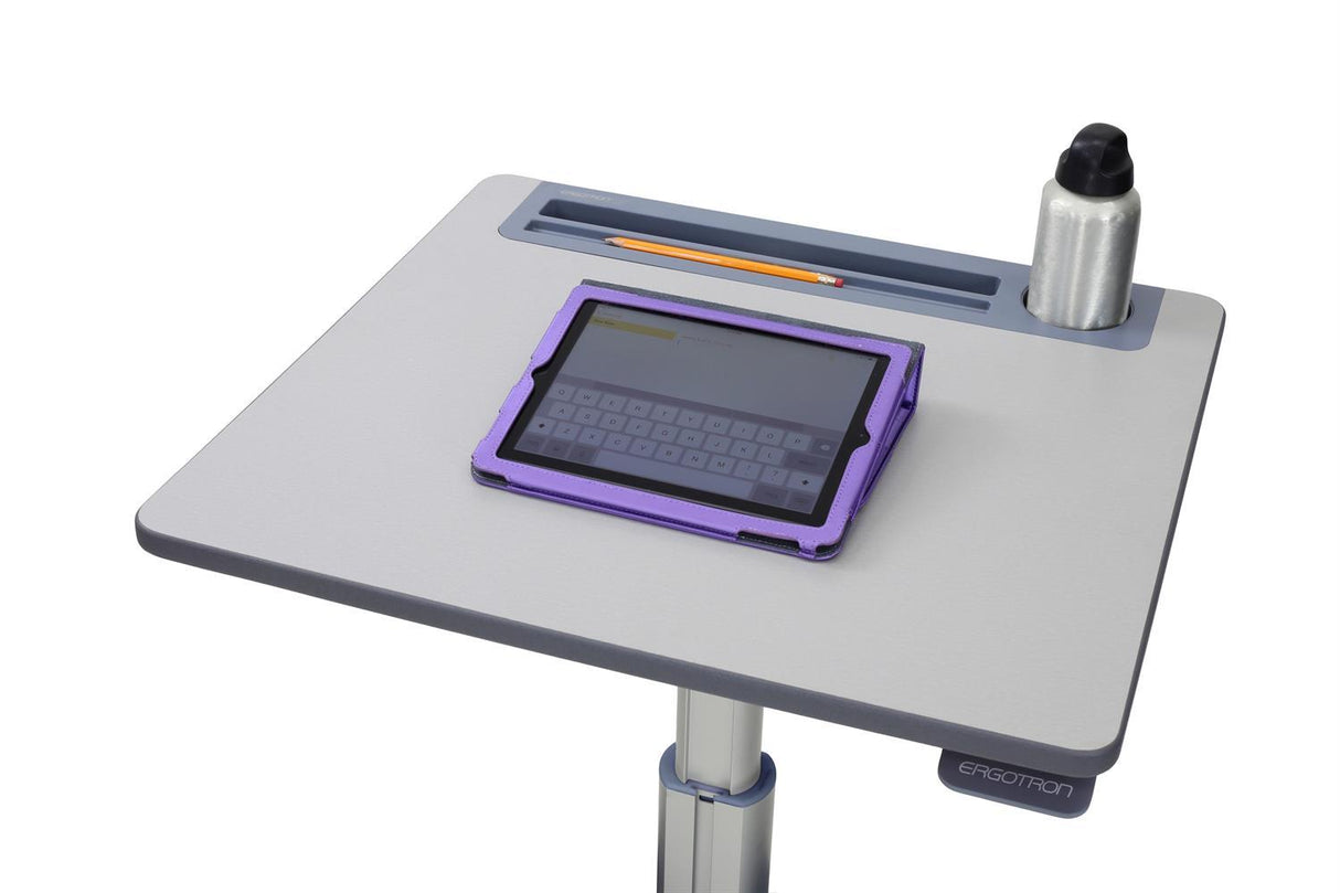 Ergotron LearnFit, 16" Travel Adjustable Standing Desk, Clear Anodized-Generation-e